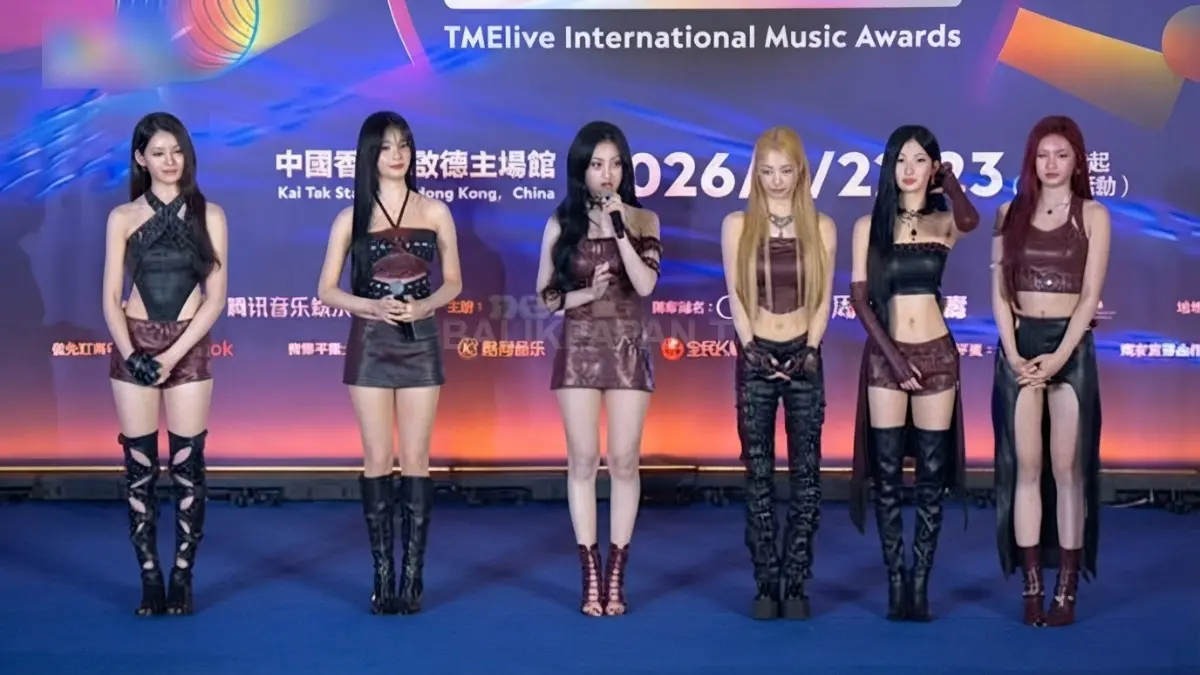 BABYMONSTER tampil memukau di panggung TIMA Awards 2026 sebelum menerima penghargaan Global Icon Group Awards. (BTV/AI)