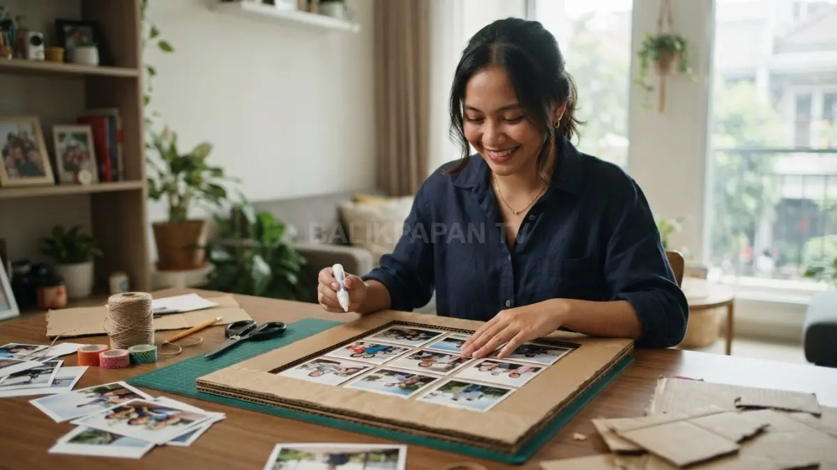 Karton tebal bisa disulap menjadi bingkai kolase foto kreatif yang praktis dan ramah lingkungan (BTV/AI)
