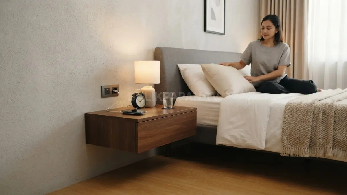 Meja samping rapi membantu kamar tetap nyaman, fungsional, dan bebas dari barang berserakan setiap hari (BTV/AI)

