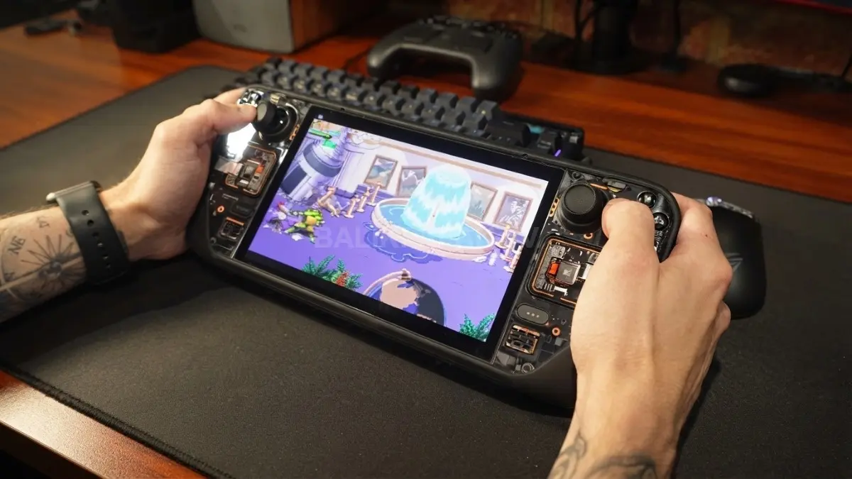 Monitor OLED portable 14 inci UPERFECT menawarkan resolusi 3K dan refresh rate 120 Hz untuk gaming maupun produktivitas, dengan desain tipis yang mudah dibawa bepergian. (BTV/AI)
