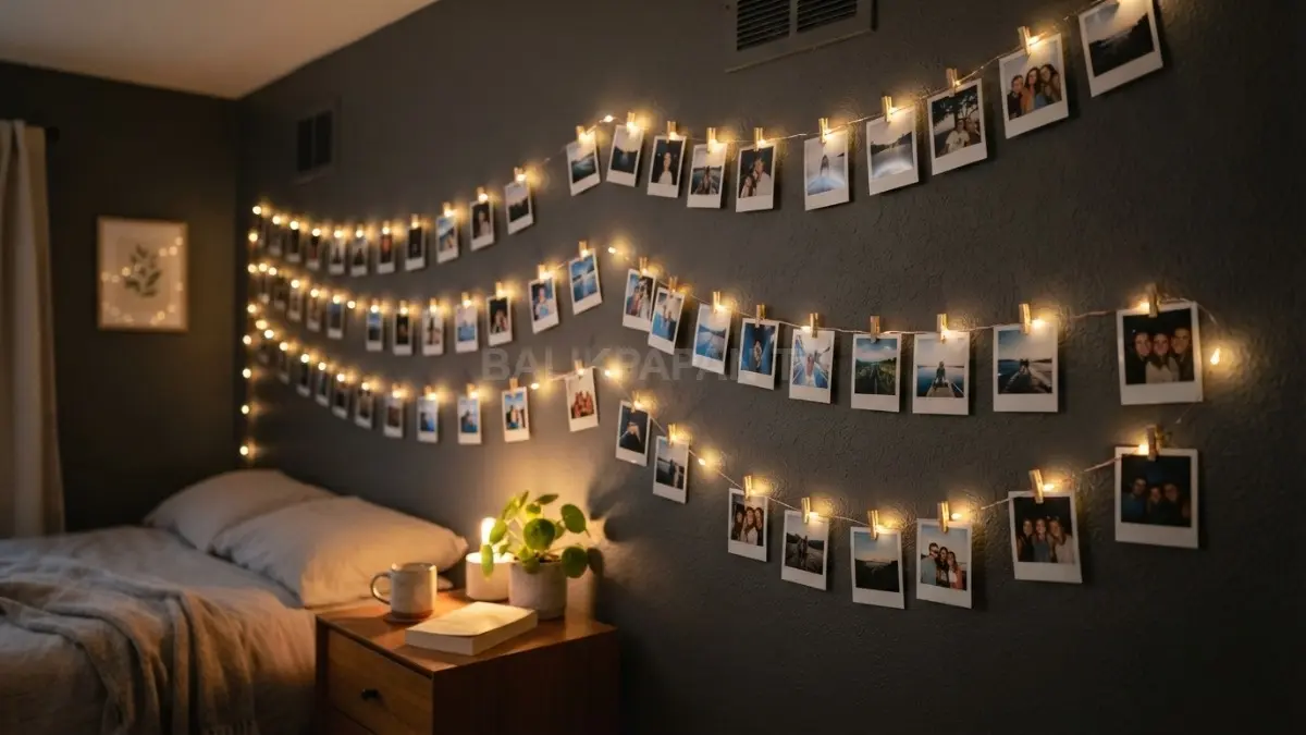  Padukan Foto Polaroid dengan Lampu Dekoratif untuk Menciptakan Dinding Foto yang Hangat dan Estetik (BTV/AI)
