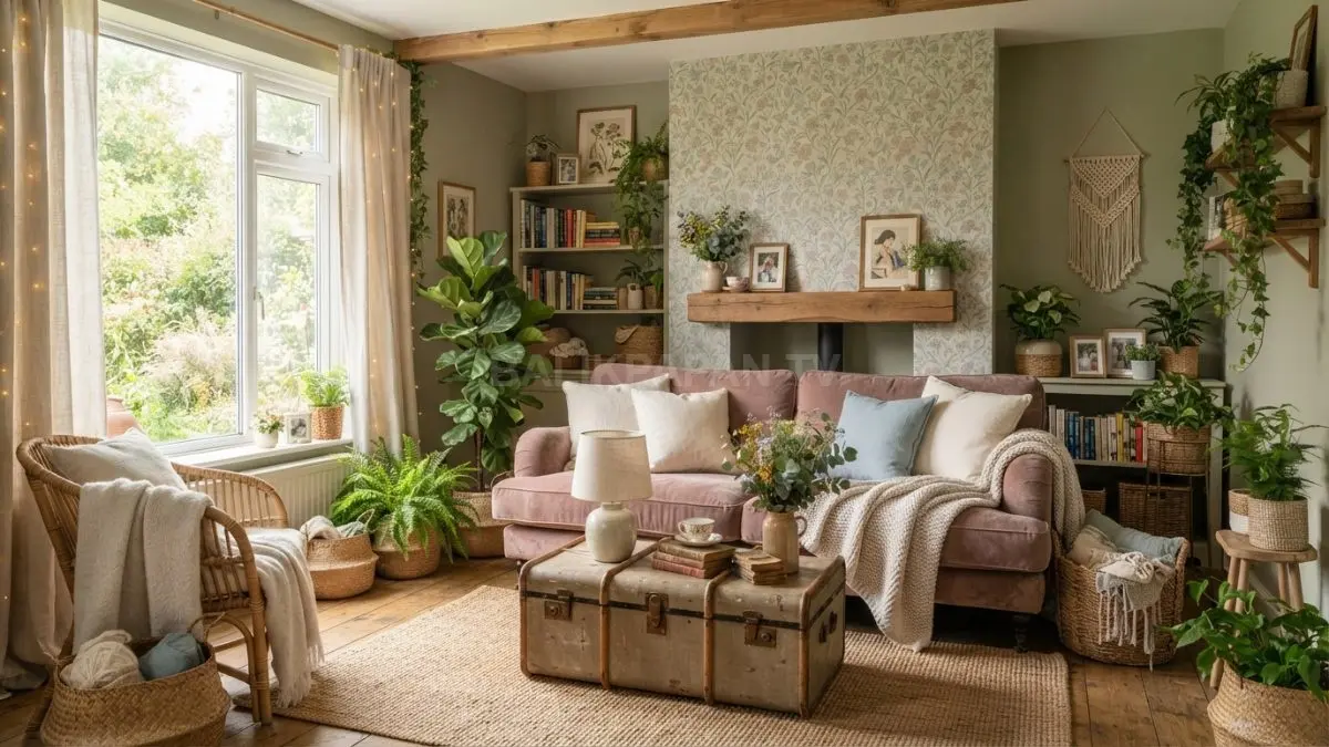 Warna lembut dan wallpaper floral menghadirkan suasana rumah seperti dunia dongeng yang hangat, nyaman, dan imajinatif. (BTV/AI)