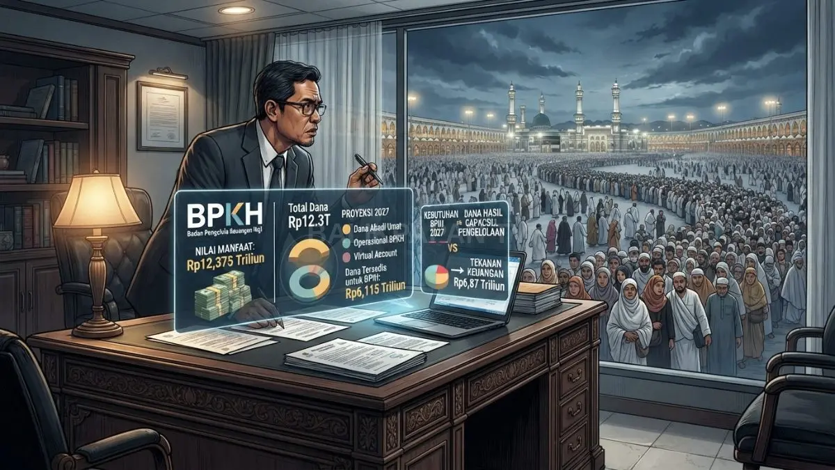 BPKH memproyeksikan nilai manfaat haji 2027 Rp12,375 triliun, namun hanya Rp6,115 triliun tersedia membiayai BPIH [BTV:AI]