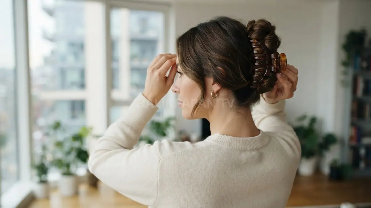 Claw clip membuat sanggul dan updo lebih praktis, stylish, dan mudah dipadukan untuk tampilan kasual sehari-hari (BTV/AI)