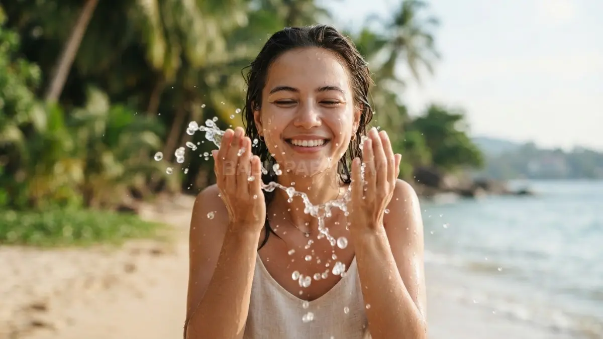 Kesegaran air kelapa muda alami memberikan sensasi sejuk dan merawat kesehatan kulit wajah secara natural. (BTV/Ai)