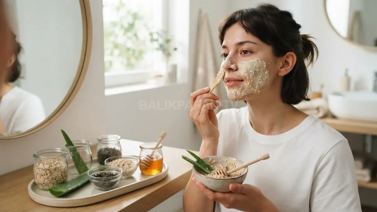 Oatmeal, lidah buaya, teh hijau, dan madu dapat membantu menenangkan serta menjaga kelembapan kulit sehari-hari. (BTV/AI)