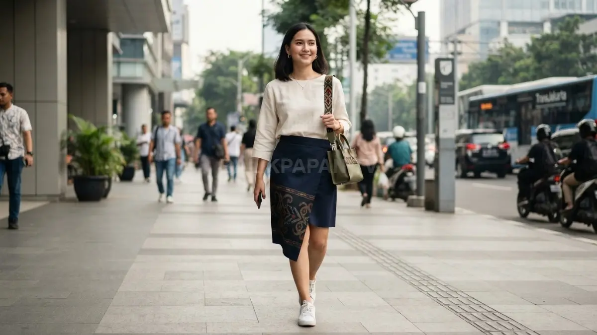 Ta’a Dayak tampil modern lewat siluet minimalis, motif tradisional, warna selaras, dan aksen sederhana untuk gaya kekinian (BTV/AI)
