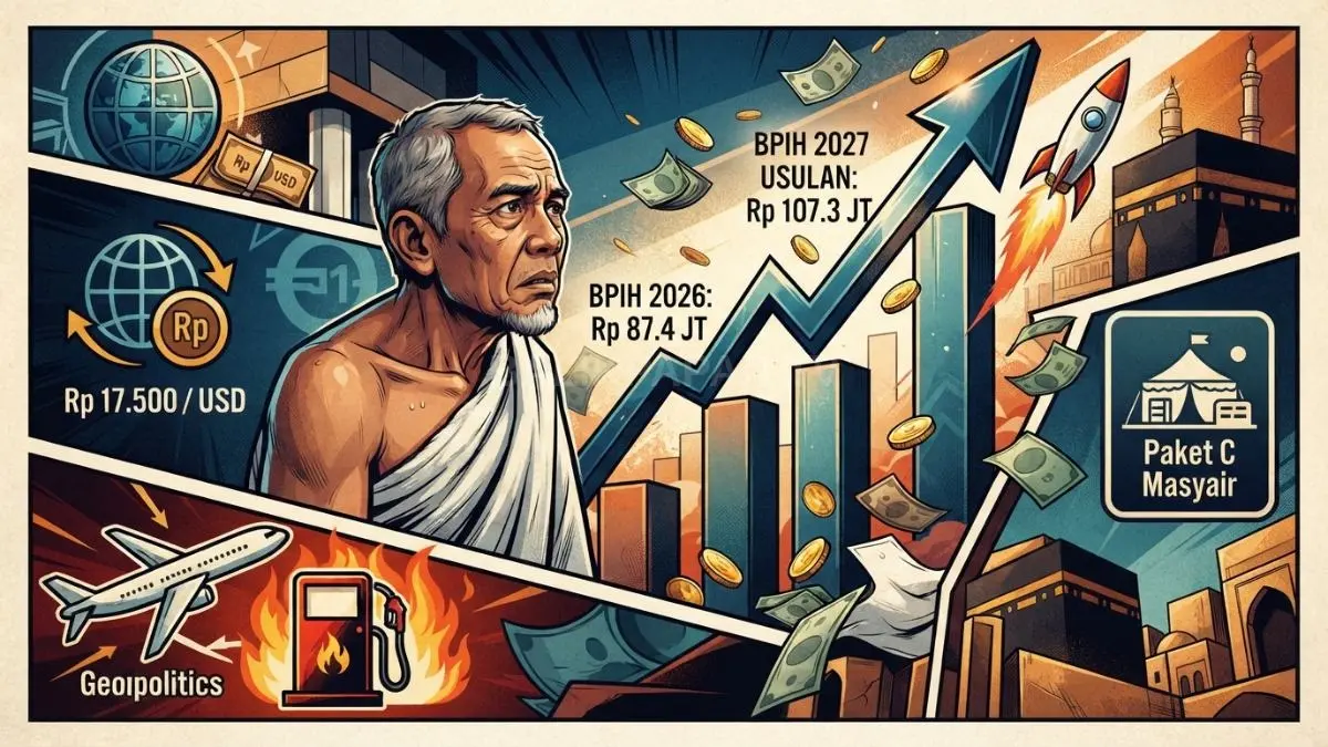 Usulan BPIH 2027 meningkat akibat pelemahan rupiah, kenaikan penerbangan, dan tekanan energi Timur Tengah. [BTV:AI]