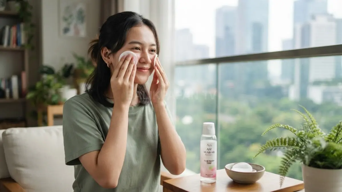 Air mawar dapat digunakan sebagai kompres wajah sederhana untuk menyegarkan kulit tanpa menggosok berlebihan (BTV/AI)
