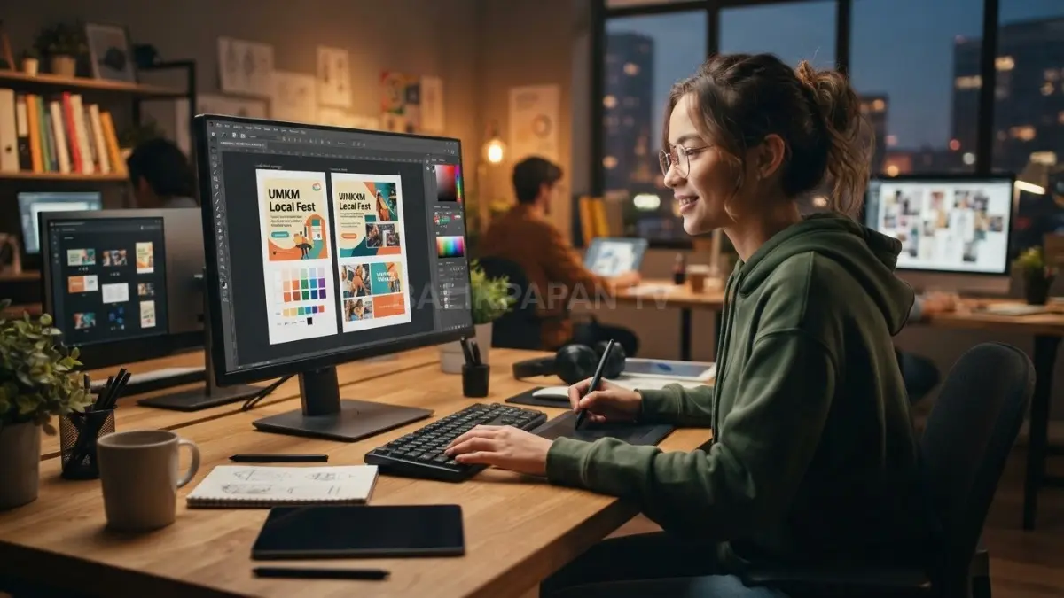 Desain grafis digital bisa menjadi hobi produktif sekaligus cara mengasah kreativitas, visual, dan kemampuan menggunakan teknologi digital sehari-hari (BTV/AI)
