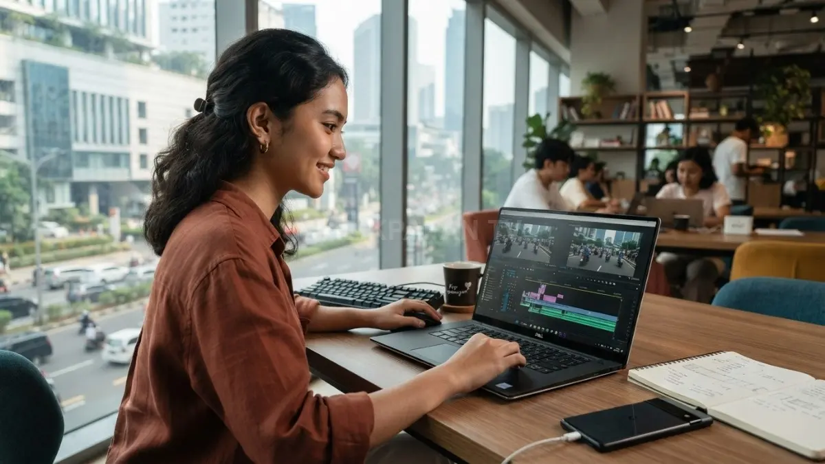 Editing video pendek melatih kreativitas, storytelling, dan skill digital yang berguna untuk membuat konten menarik di era AI (BTV/AI).
