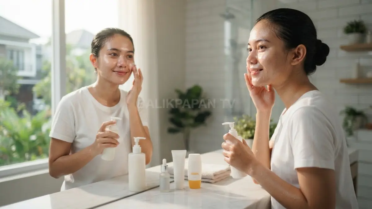 Kulit berminyak tetap membutuhkan kelembapan, perlindungan sunscreen, dan pembersihan lembut agar tetap sehat dan nyaman. (BTV/AI)