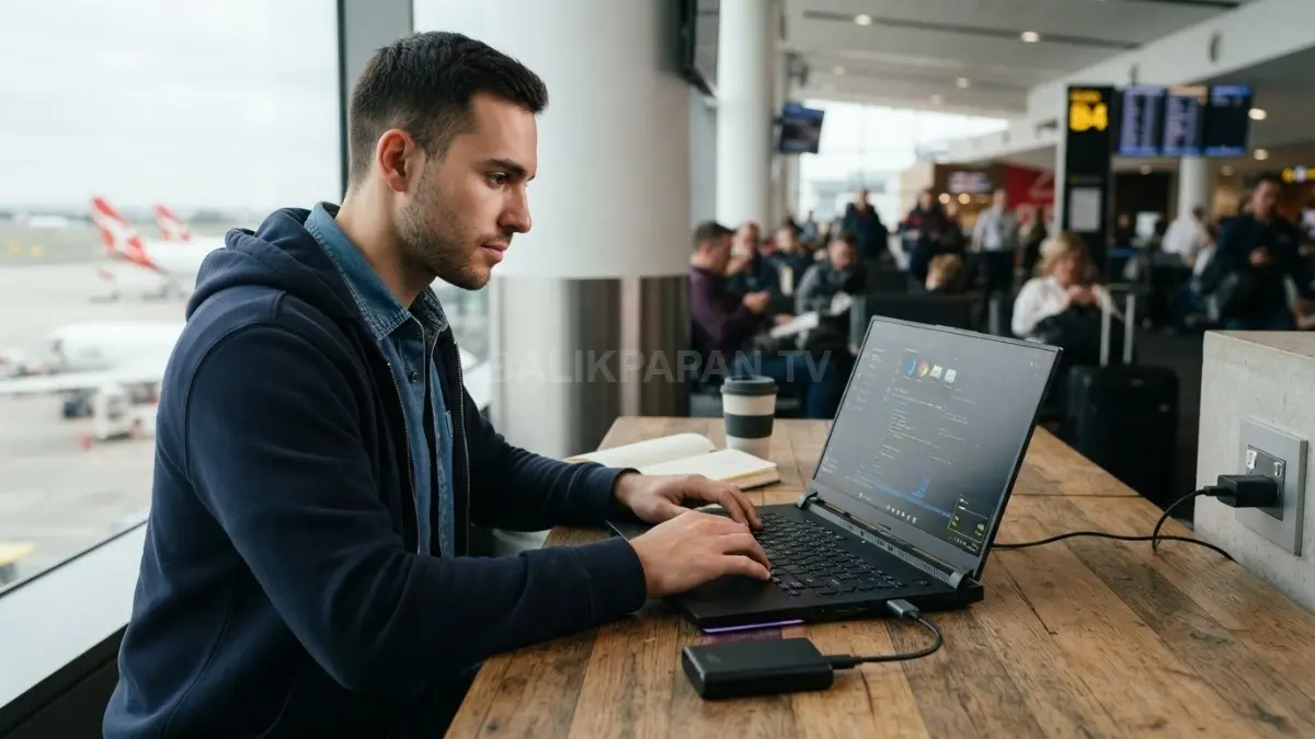Laptop gaming perlu baterai awet agar aktivitas kerja harian tetap nyaman tanpa sering mencari colokan listrik (BTV/AI)
