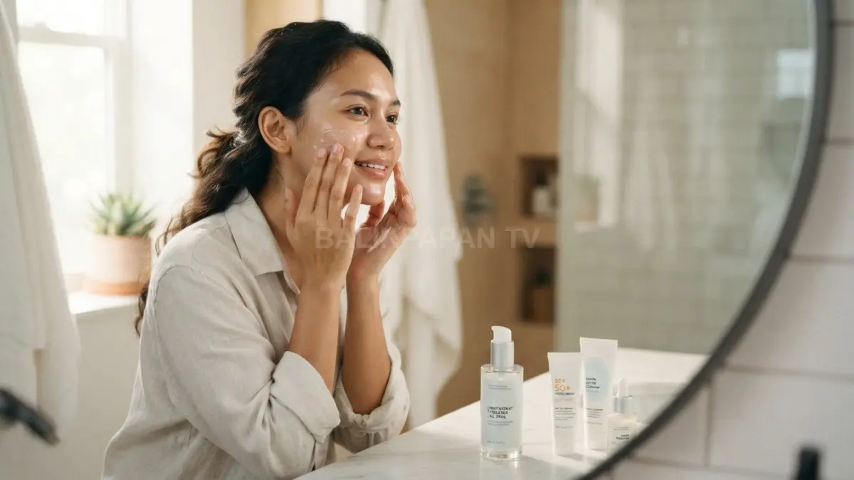 Moisturizer gel bertekstur ringan membantu menjaga kelembapan kulit berminyak tetap nyaman di cuaca panas dan lembap. (BTV/AI)