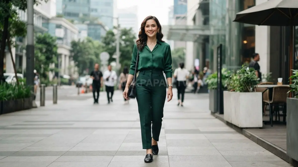 Paduan warna senada membantu outfit terlihat menyatu, proporsional, dan memberikan kesan visual lebih seimbang secara alami. (BTV/AI)