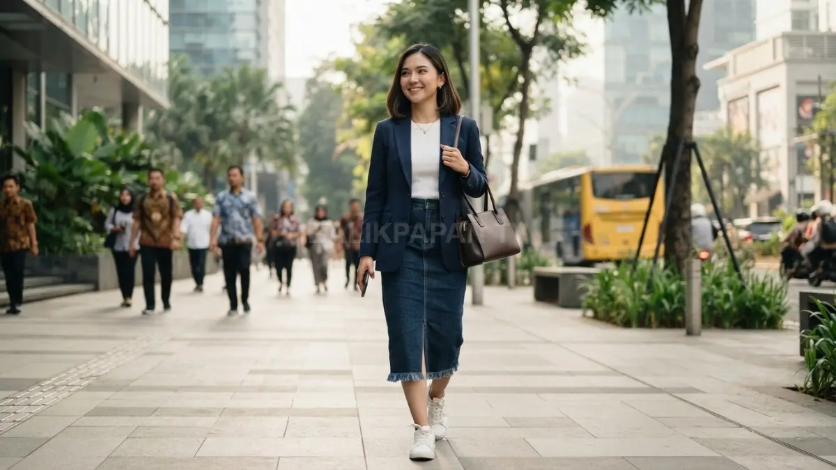 Padukan tas dengan karakter outfit agar tampilan harian terlihat harmonis, seimbang, dan tetap nyaman digunakan. (BTV/AI)
