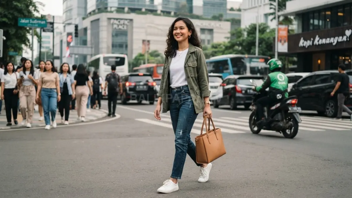 Warna tas yang tepat dapat menyeimbangkan outfit, memperkuat aksen, serta membuat penampilan harian terlihat harmonis dan stylish. (BTV/AI)
