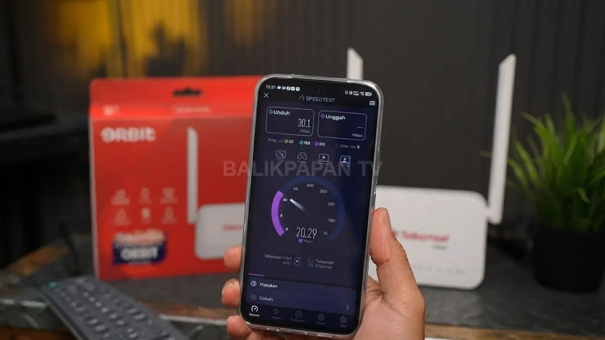 Pengujian Telkomsel Orbit N3 menunjukkan kecepatan unduh sekitar 34 Mbps dan unggah 24 Mbps. Namun, performa internet seluler dapat berubah tergantung lokasi, kualitas sinyal, waktu, serta kepadatan jaringan. Hasil pengujian tersebut merupakan gambaran pada lokasi dan waktu tertentu, bukan jaminan kecepatan untuk semua pengguna. (BTV/AI)