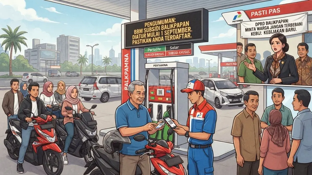Ilustrasi pengaturan penyaluran BBM subsidi di Balikpapan mulai 1 September mendapat perhatian DPRD agar tidak membebani warga. (BTV/AI)