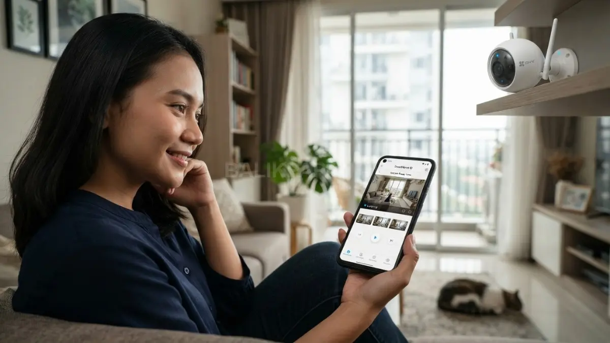Kamera CCTV Wi-Fi praktis, fleksibel, mudah dipantau, cocok untuk rumah dengan instalasi sederhana dan kebutuhan keamanan. (BTV/AI)
