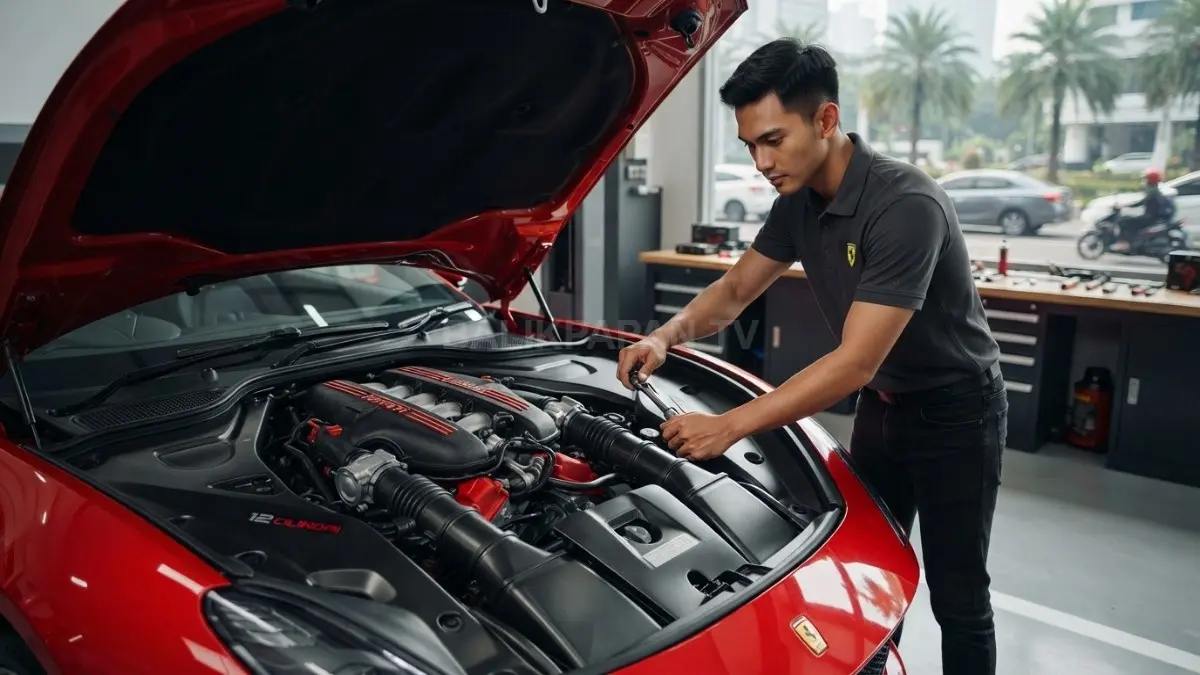 Mesin Ferrari V12 tetap menarik karena respons spontan, putaran tinggi, karakter khas, warisan teknologi, dan sensasi berkendara (BTV/AI)
