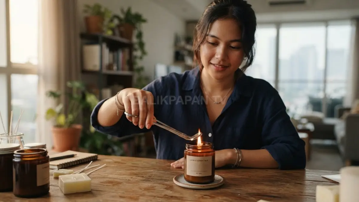 Sumbu dan wadah menentukan keamanan serta kualitas pembakaran lilin, jadi pemilihannya harus tepat sejak awal. (BTV/AI)
