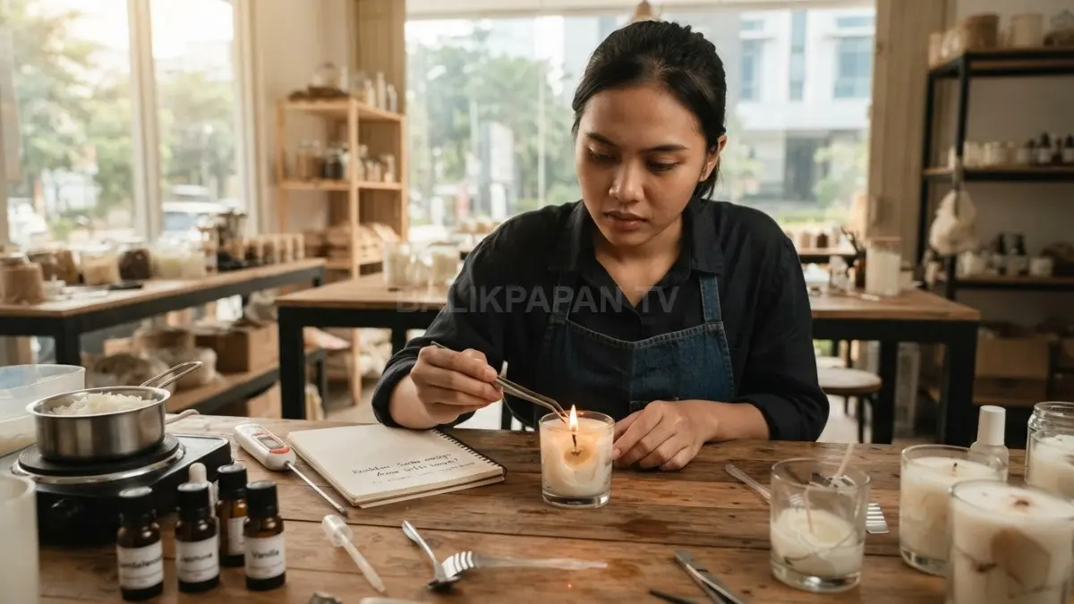 Sumbu tidak tepat, aroma berlebihan, wadah salah, dan terburu-buru menyalakan lilin pemula (BTV/AI)
