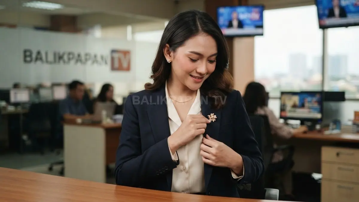 Aksesori maksimal 3 cm menjadi aksen elegan pada busana sederhana tanpa membuat tampilan terasa berlebihan. (BTV/AI)