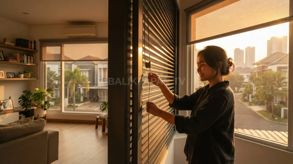 Arah matahari menentukan ukuran jendela agar cahaya alami masuk tanpa meningkatkan panas berlebihan ke dalam ruangan (BTV/AI)
