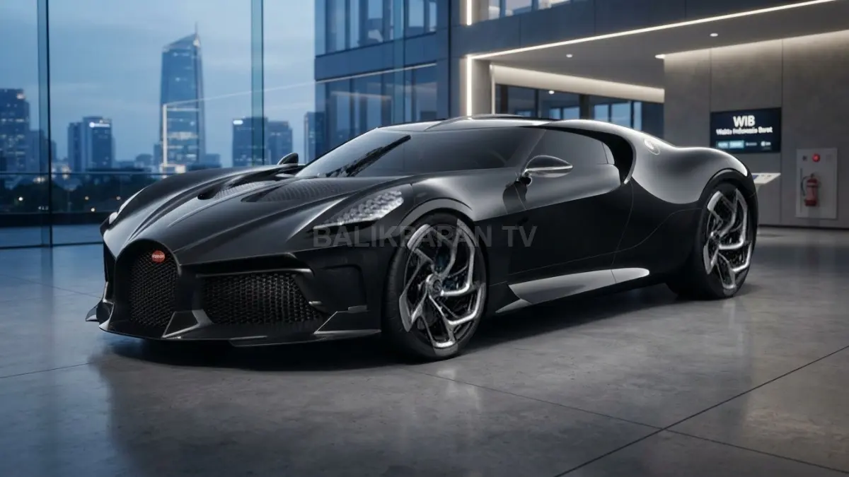 Bugatti La Voiture Noire tampil elegan dalam balutan hitam, memadukan desain eksklusif, performa ekstrem, dan kemewahan tingkat tinggi (BTV/AI)
