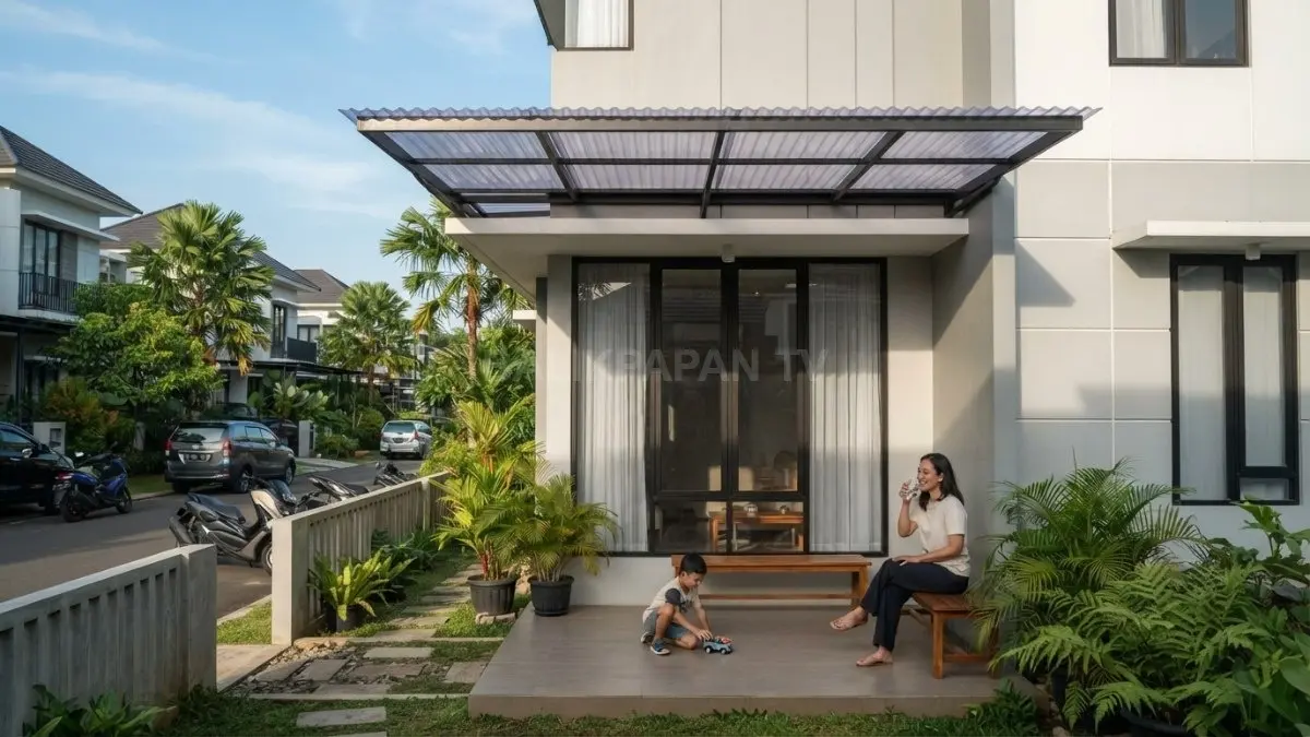 Kanopi membantu mengurangi paparan sinar matahari langsung sekaligus menjaga rumah tetap nyaman dan sejuk (BTV/AI)
