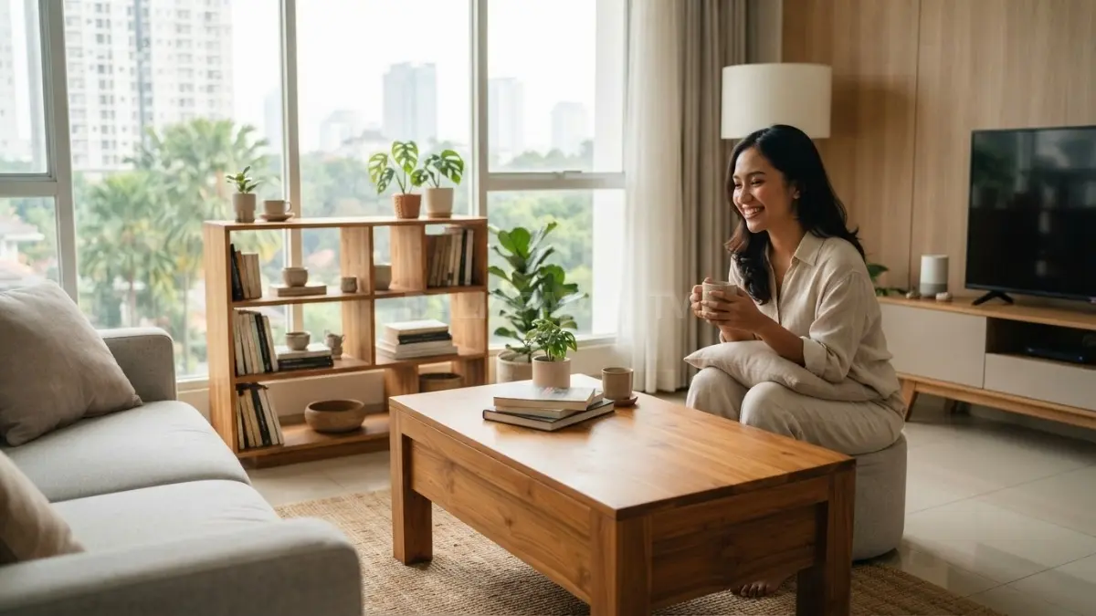 Kayu natural membuat rumah tropis terasa hangat, organik, nyaman, dan menyatu dengan suasana pulau (BTV/AI)
