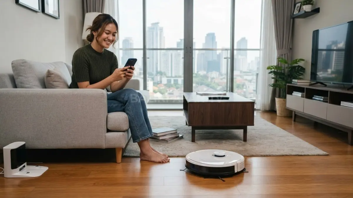 Robot vacuum menjadi bagian dari rutinitas rumah pintar untuk membantu membersihkan lantai secara otomatis (BTV/AI)
