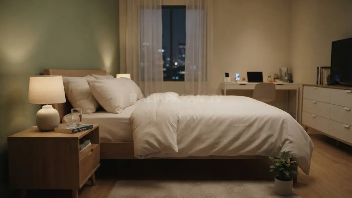 Area tidur yang rapi dan bebas benda pengganggu membantu menciptakan suasana istirahat lebih tenang, nyaman, dan aman. (BTV/AI)