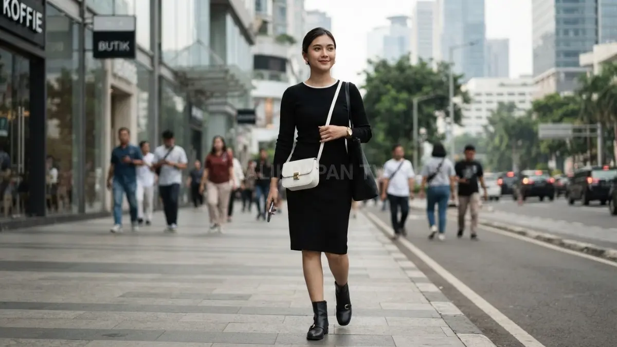 Gaya monokrom hitam putih memberi kesan clean, fleksibel, dan mudah disesuaikan untuk prom night remaja. (BTV/AI)