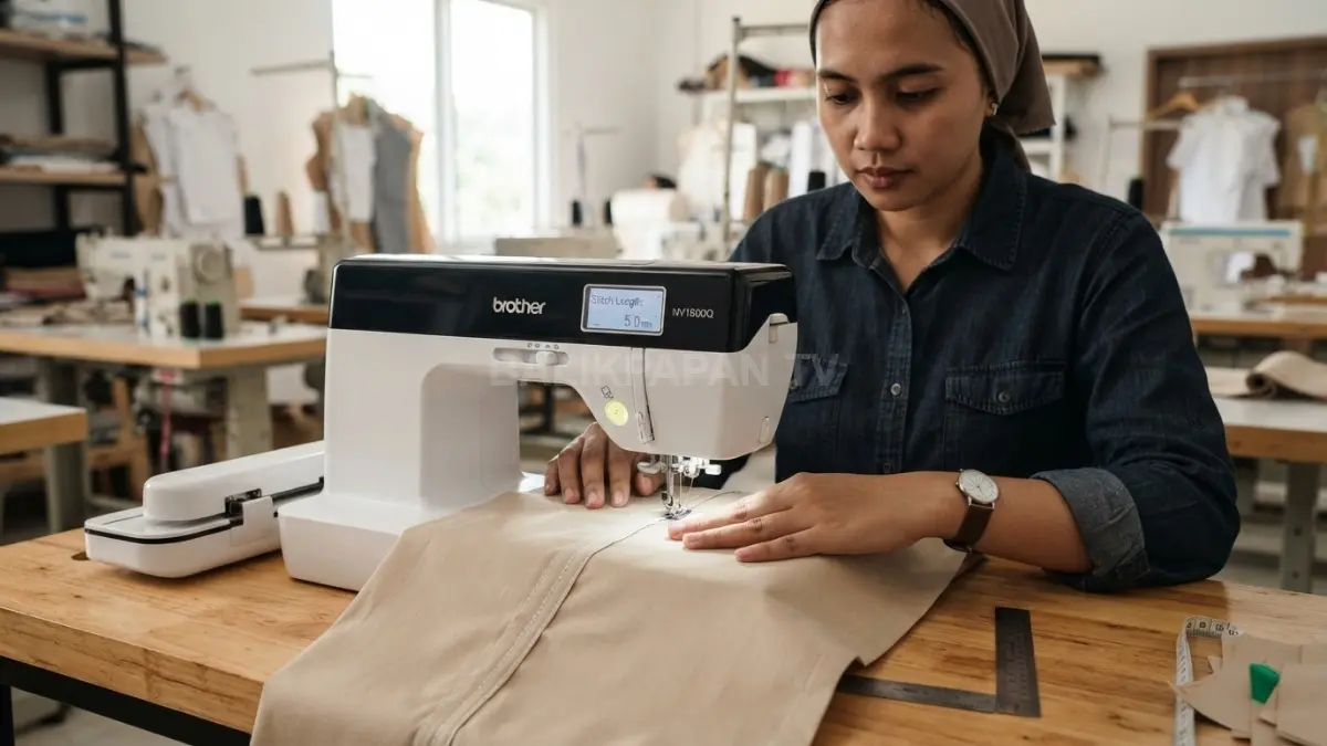 Jahitan 5 mm menunjukkan panjang setiap tusukan, menghasilkan tampilan lebih renggang dan rapi pada kain tertentu. (BTV/AI)