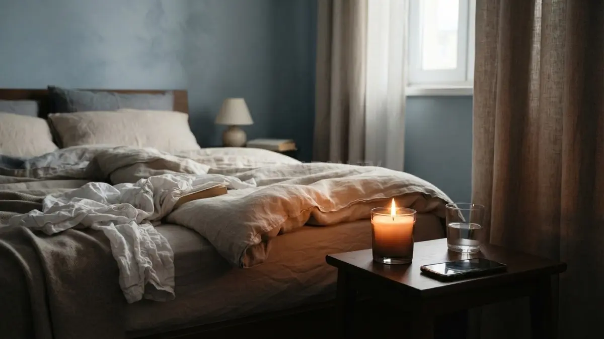 Lilin menyala dekat tempat tidur meningkatkan risiko kebakaran karena berdekatan dengan kain, kasur, tirai, dan pakaian. (BTV/AI)