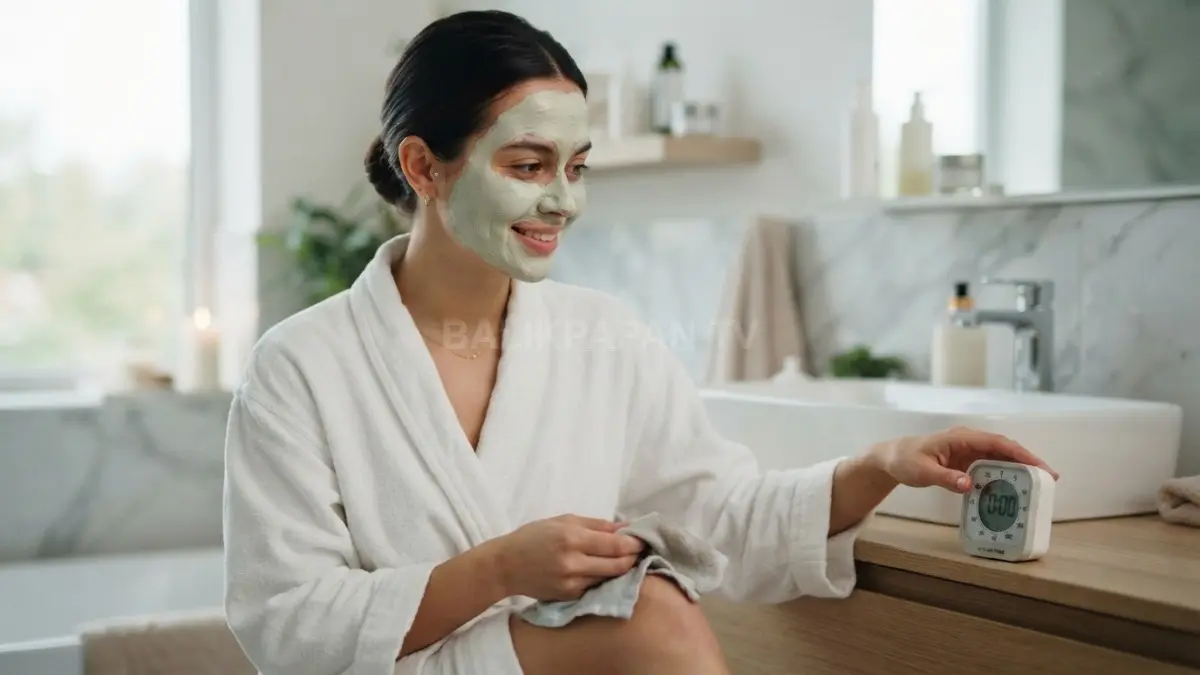 Masker wajah 15 menit membantu menjaga durasi pemakaian sesuai petunjuk produk agar kulit tetap nyaman. (BTV/AI)