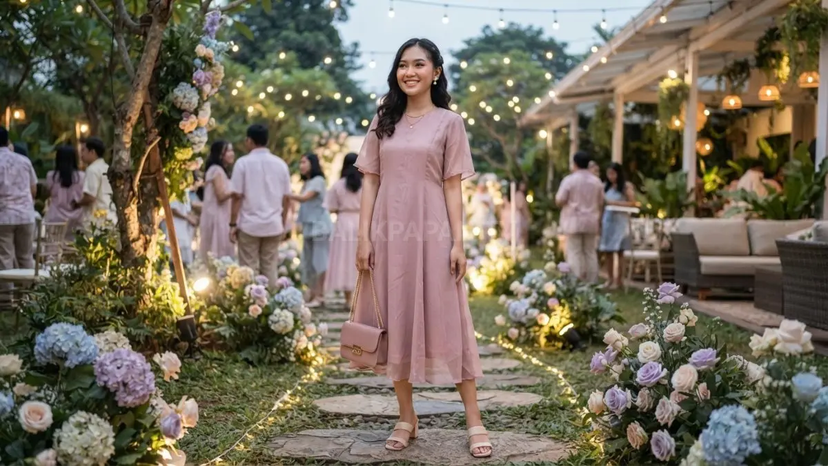 Outfit pastel bernuansa lembut cocok untuk prom night, tampil manis, harmonis, nyaman, dan tetap stylish. (BTV/AI)