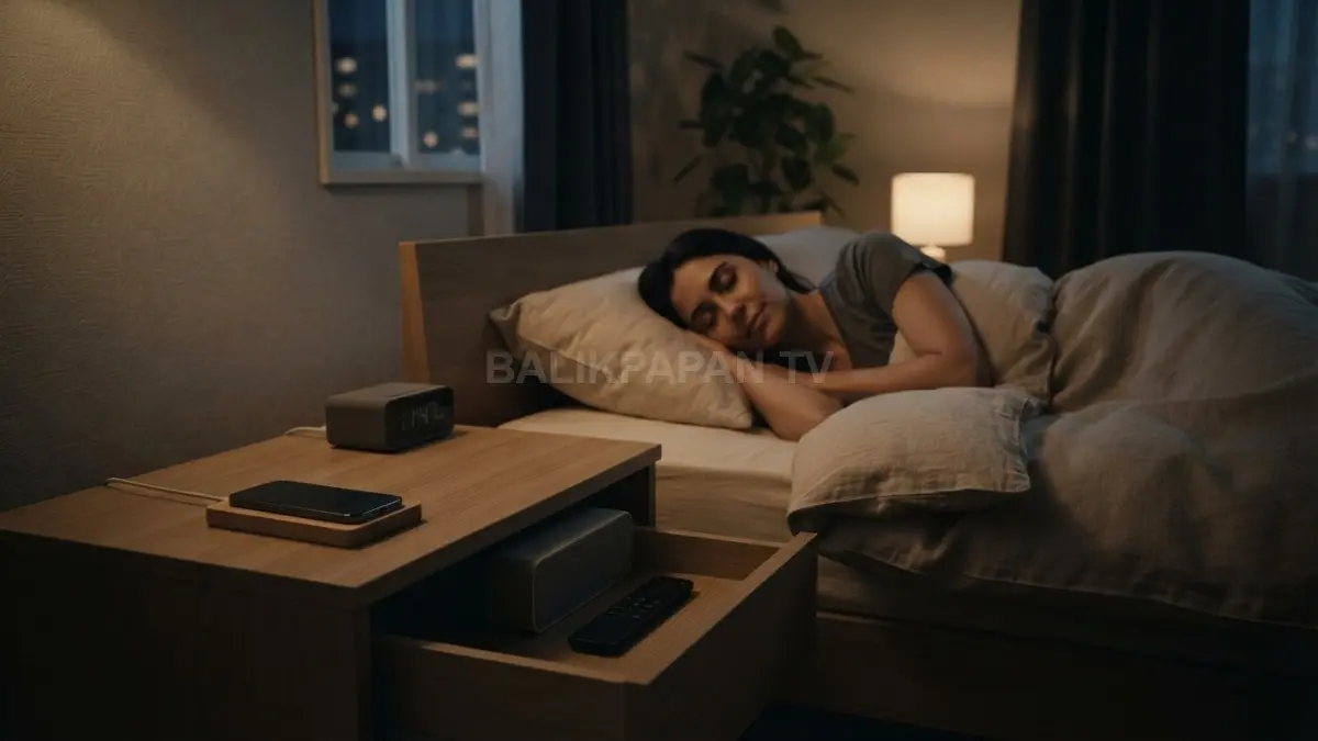 Perangkat bersuara seperti ponsel dan speaker sebaiknya dijauhkan dari tempat tidur agar istirahat lebih tenang. (BTV/AI)