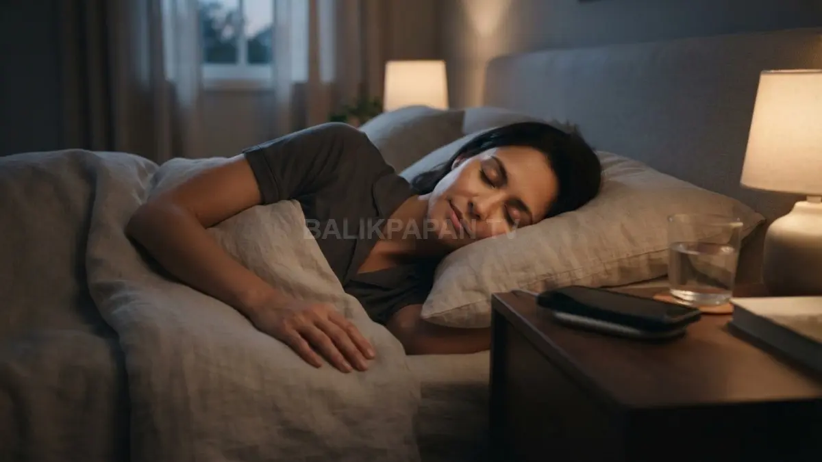 Ponsel dekat bantal dapat mengganggu tidur melalui cahaya layar, notifikasi, dan kebiasaan penggunaan malam hari. (BTV/AI)