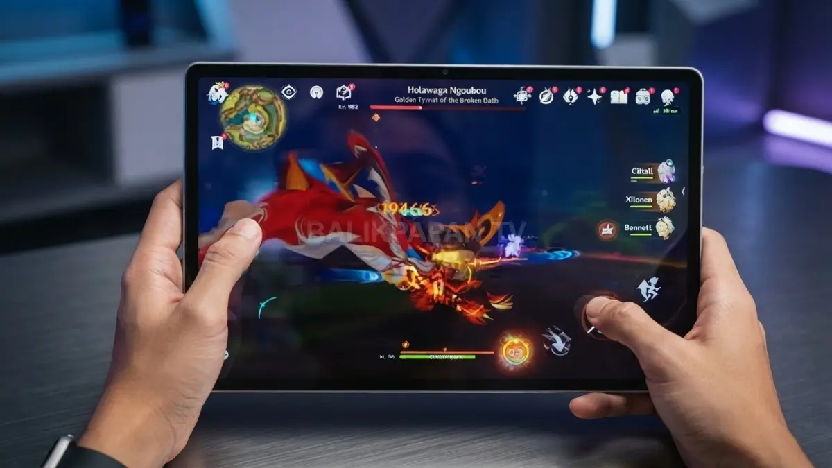 Gaming di Lenovo Tab Plus Gen 2 cukup mumpuni untuk game populer, tetapi performa grafis bukan fokus utama perangkat ini (BTV/AI)