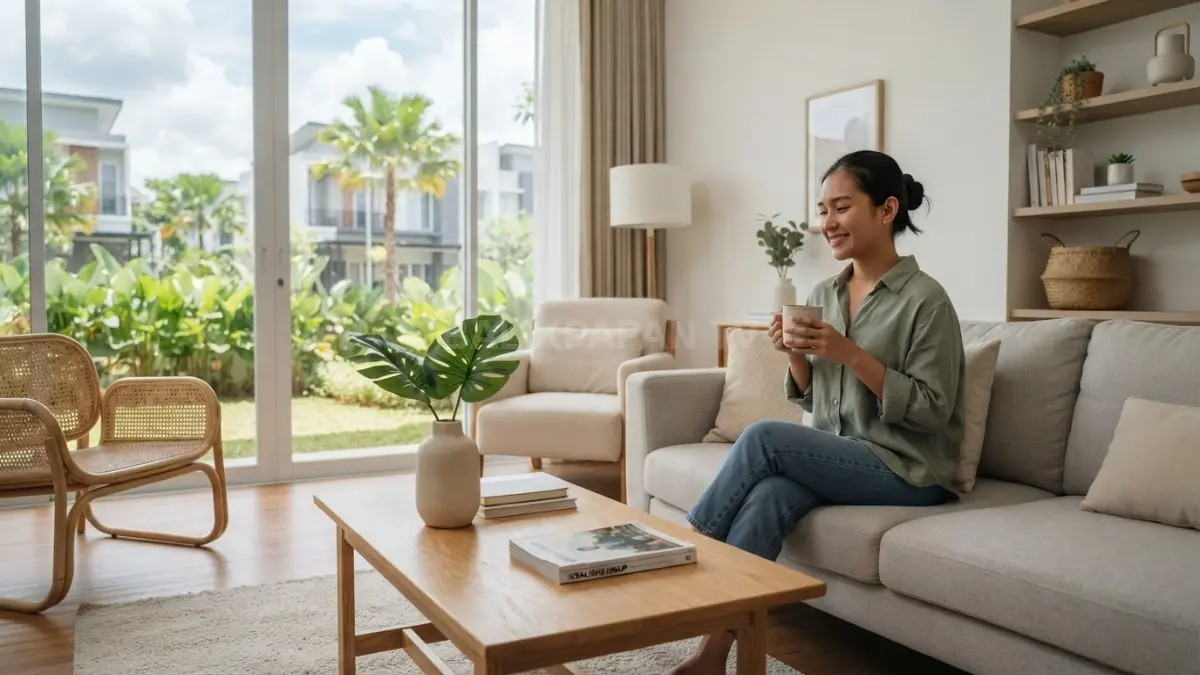 Home decor Belanda memadukan warna lembut, kayu, cahaya alami, dan furnitur fungsional untuk ruang hangat. (BTV/AI)