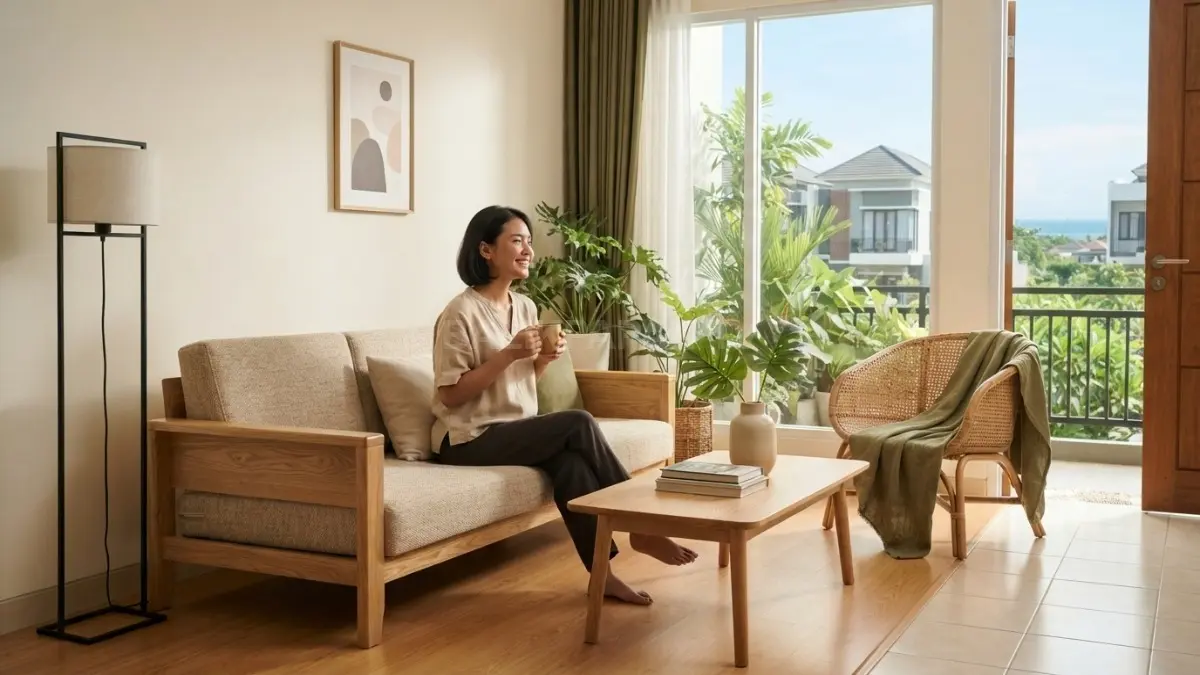 Home decor Belanda memadukan warna lembut, kayu natural, pencahayaan alami dan furnitur fungsional untuk kenyamanan. (BTV/AI)