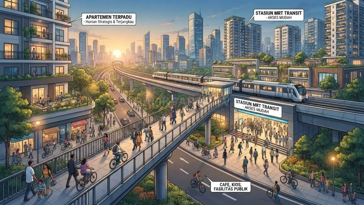 Hunian TOD terintegrasi transportasi publik menawarkan efisiensi lahan, mobilitas, dan keterjangkauan bagi masyarakat perkotaan [BTV:AI]