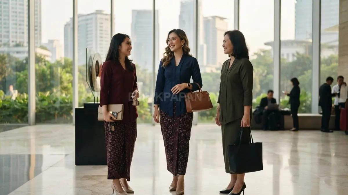 Kebaya kutubaru modern mempertahankan nuansa klasik dengan styling sederhana, elegan, praktis, dan cocok untuk acara keluarga (BTV/AI)
