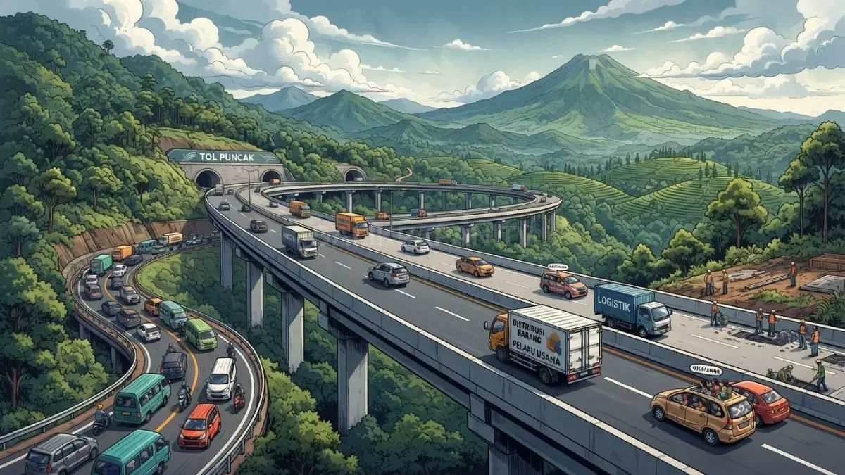 Konektivitas Tol Puncak diharapkan memperlancar perjalanan, distribusi barang, dan aktivitas usaha kawasan wisata [BTV:AI]