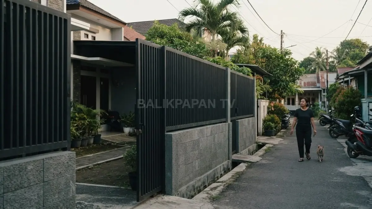 Pagar tinggi dan rapat membuat halaman terasa sempit, tertutup, sekaligus mengurangi interaksi visual dengan tetangga. (BTV/AI)