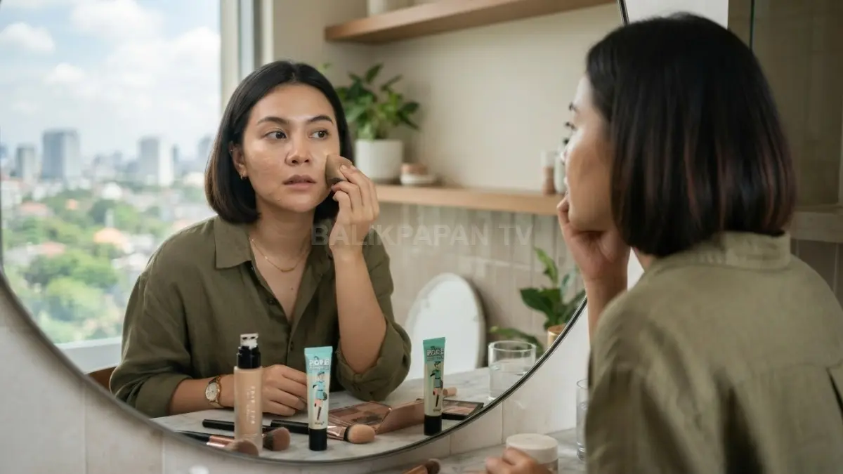 Primer dan foundation yang tak sesuai bisa membuat makeup mudah bergeser, cakey, dan kurang menyatu meski sudah setting spray (BTV/AI)
