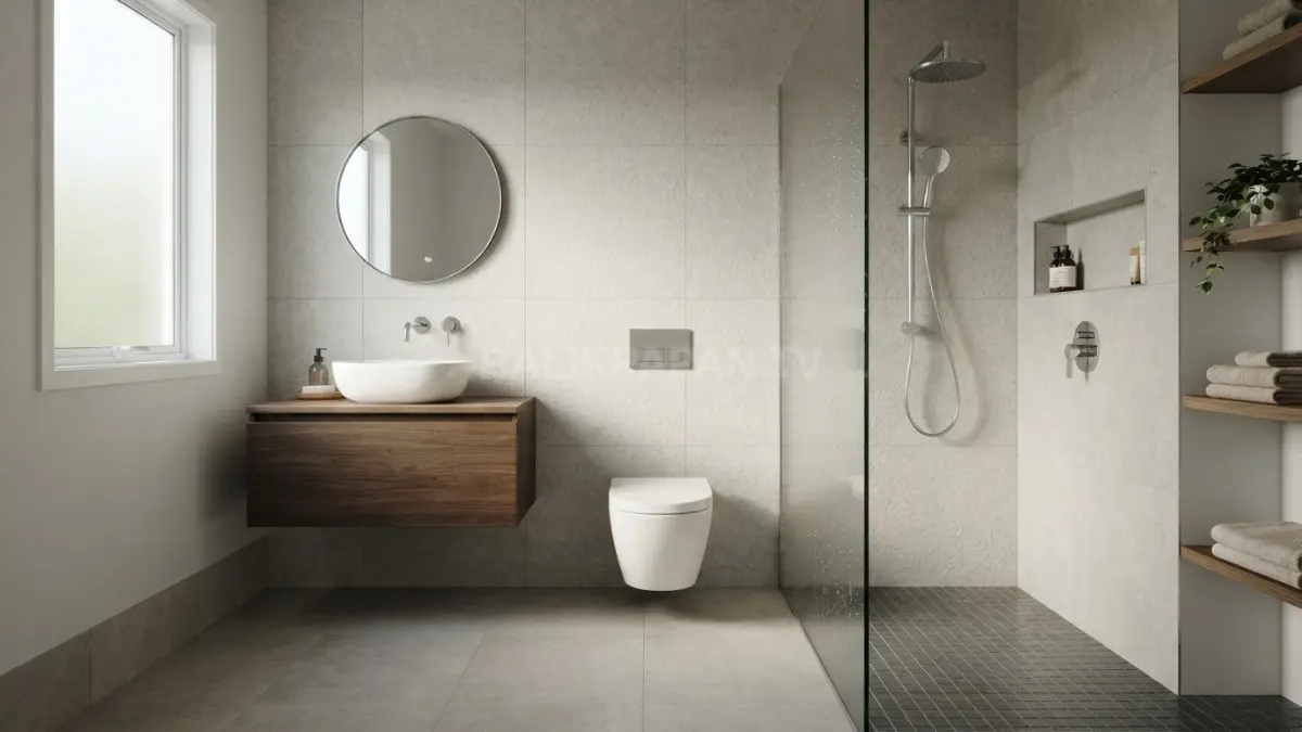 Keramik matte praktis untuk kamar mandi minimalis, hemat anggaran, tetap nyaman dan aman digunakan (BTV/AI)